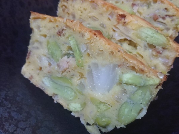 男の簡単そら豆のパウンドケーキ