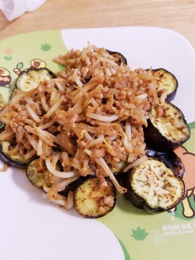 もやしでかさまし!なすの肉味噌のせ