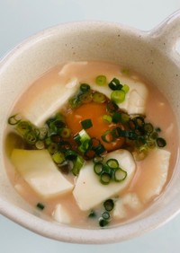 レンジで豆腐の豆乳コチュジャンスープ
