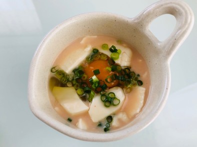 レンジで豆腐の豆乳コチュジャンスープの写真