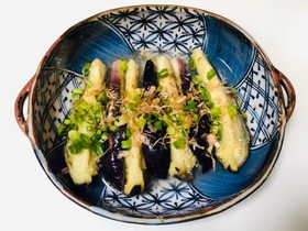 レンジで簡単☆なすの白だし生姜おひたし