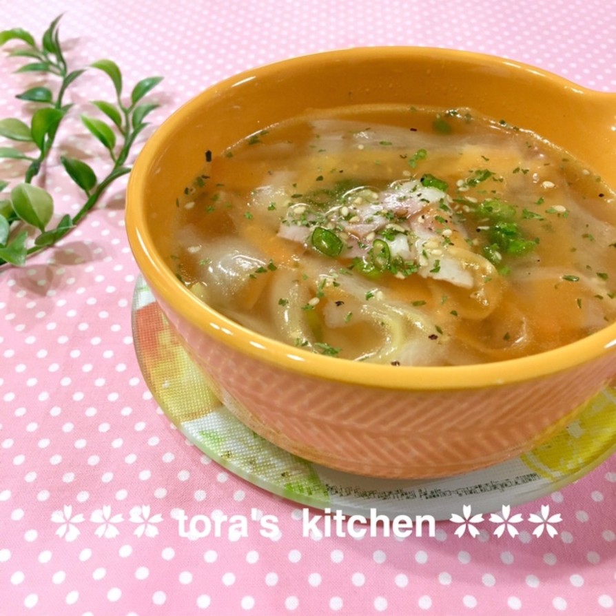 簡単☘️大根とベーコンのひら②スープの画像