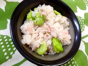 そら豆と桜海老のご飯