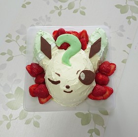 簡単にキャラケーキ♪リーフィア♪キティも