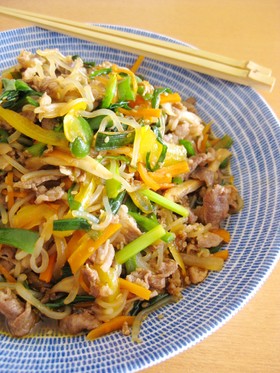 牛肉としらたきのチャプチェ風
