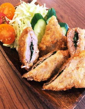 簡単クリーミー♡しそチーズのとんかつ