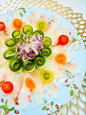 豪華なおもてなし鯛の簡単カルパッチョ