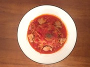チキン南蛮風トマトスープパスタの写真