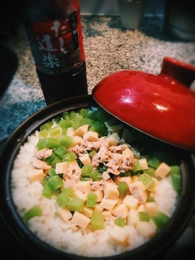 たけのことふきとシーチキンの炊き込みご飯