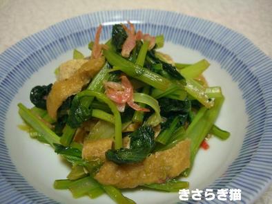 小松菜と干しエビの煮浸しの写真