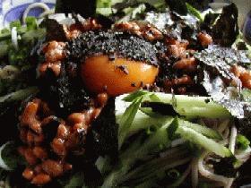 つるっと栄養万点!冷やし納豆蕎麦
