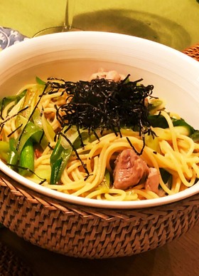 簡単!九条ネギと鶏肉の和風パスタ
