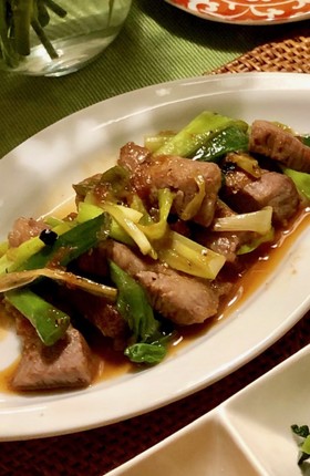 超簡単!九条ネギと牛肉の炒め おつまみ