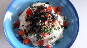 冷やしぶっかけ肉味噌そうめん