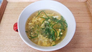 簡単♪オカヒジキのコンソメ卵スープの写真