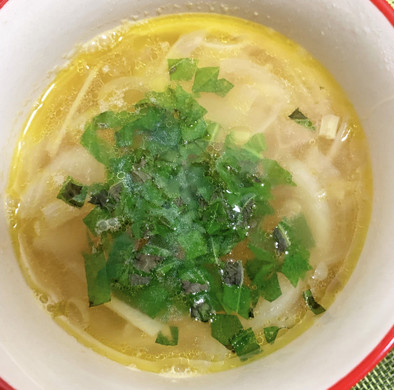 洋風 玉ねぎと生姜の海老出汁スープの写真