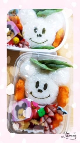 キャラ弁シンプルミッキーおにぎり♪