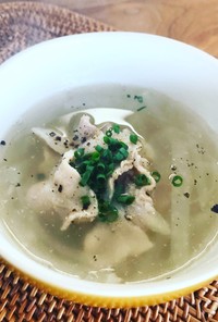 大根と生姜の豚バラ中華スープ