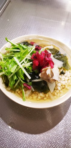 おいしいヘルシー♬もち麦の和風スープ♪