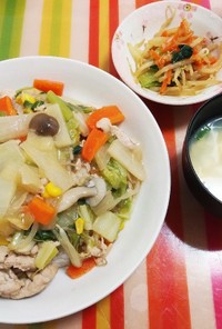 野菜たっぷり♥️中華丼定食