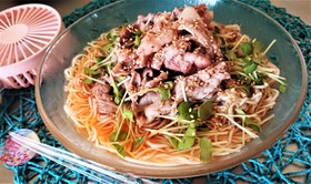 夏に!【しゃぶしゃぶ肉たっぷり冷麦】