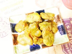 そら豆の天麩羅の煮びたし
