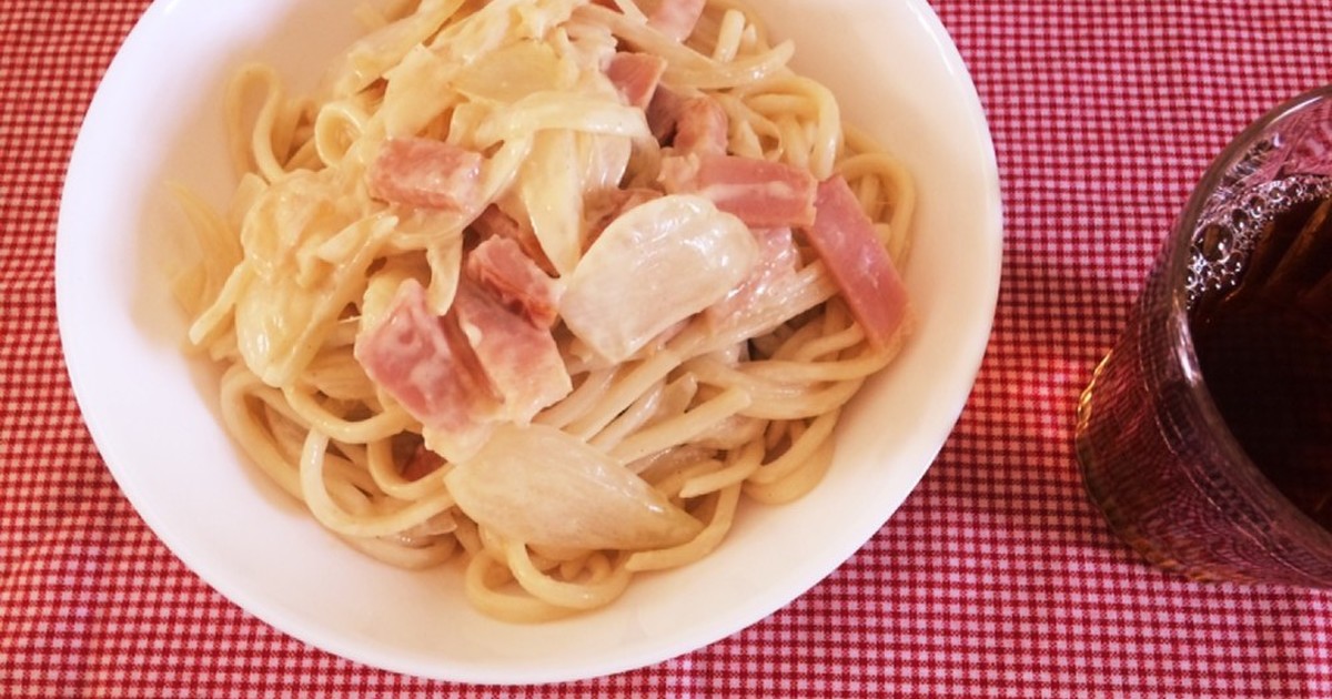 細麺 うどん De カルボナーラ レシピ 作り方 By アッチョンブリケ クックパッド