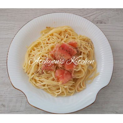 超簡単トマトとツナの冷製パスタの写真