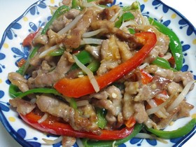 豚肩ロースで青椒肉絲