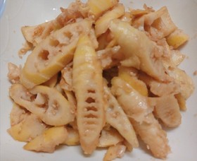 姫竹のかつおぶし&ゴマの煮物