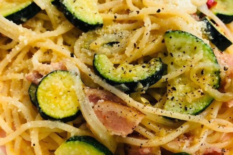 ズッキーニとベーコンのパスタ レシピ 作り方 By つぐしゅんママ クックパッド