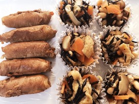 弁当作り置き 肉巻き照り焼き、ひじき煮