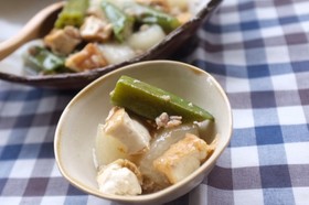 冬瓜と厚揚げの鶏そぼろあんかけ