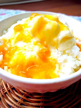 ミルクかき氷マンゴークリームチーズソース