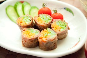 三度豆と人参の牛肉巻き⁂簡単華やか