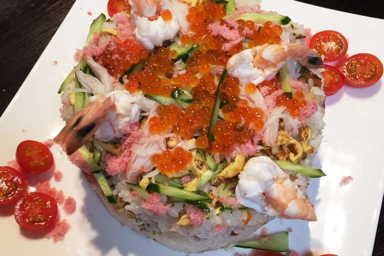 牛乳パックでケーキ風ちらし寿司 レシピ 作り方 By レグナ クックパッド