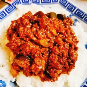 なすとトマトのキーマカレー