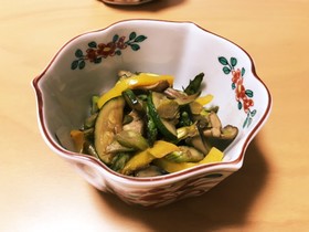 夏野菜のさっぱりポン酢炒め