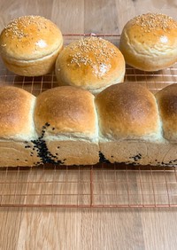 ミニスティック食パン型とバンズ3個