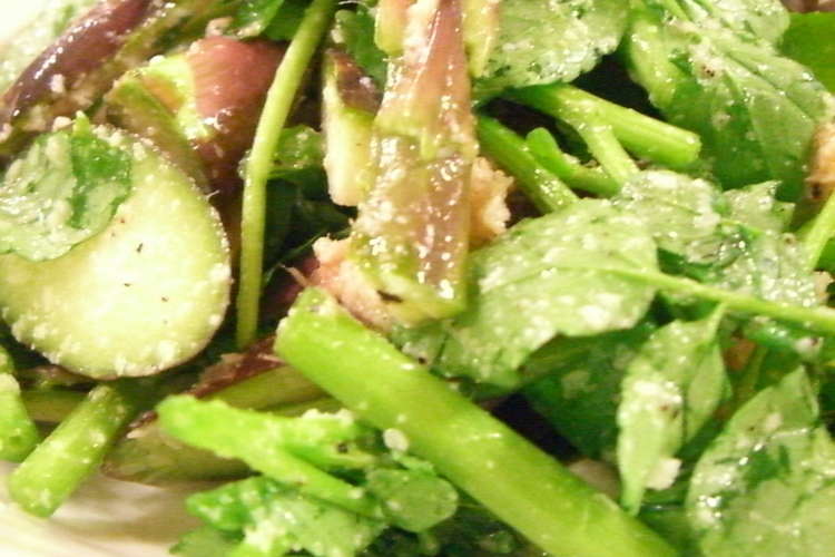 生で食べる 紫アスパラとクレソンのサラダ レシピ 作り方 By シェフミニー クックパッド 簡単おいしいみんなのレシピが376万品