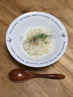 古米でガーリックライス(炊飯器)