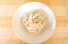 たらこカルボナーラ風もち麦うどん