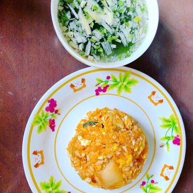 キムチ納豆炒飯の写真