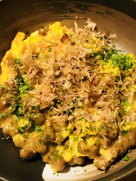 毎日の納豆●納豆入りスクランブルエッグ