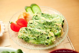 ほうれん草のだし巻き卵風⁂簡単ノンオイル