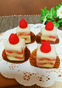 練りきり餡で作る❤可愛い苺ショートケーキ