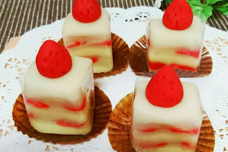 練りきり餡で作る 可愛い苺ショートケーキ レシピ 作り方 By Eこっこちゃん クックパッド 簡単おいしいみんなのレシピが350万品