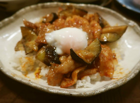 豚バラと茄子のスタミナ丼♪