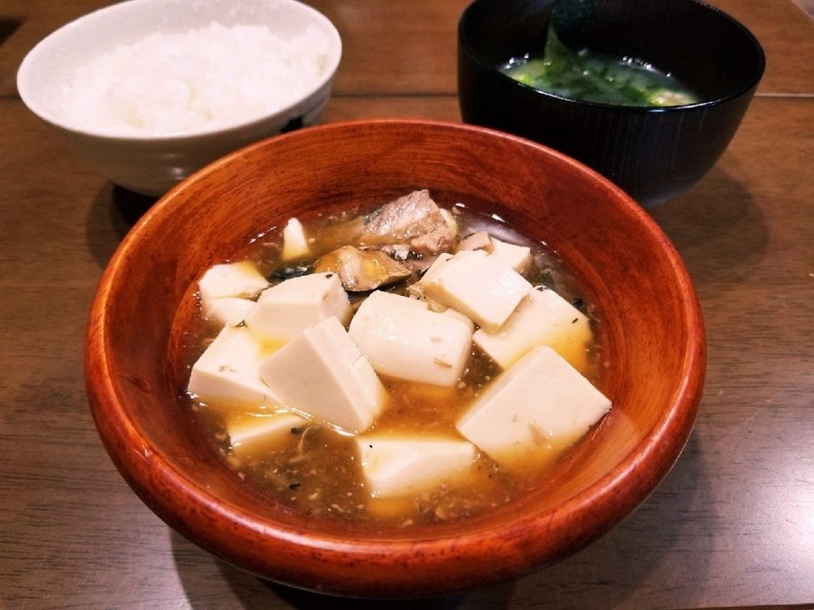 サバの水煮缶と豆腐で☆時短あんかけ丼の画像