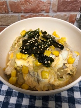 簡単めんつゆで白菜と鶏胸肉 汁だく親子丼